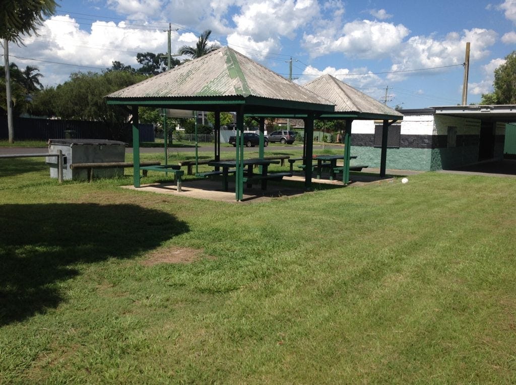 Bald Hills Stanley Day Park undercovered seating area - visit from the Caboolture train line