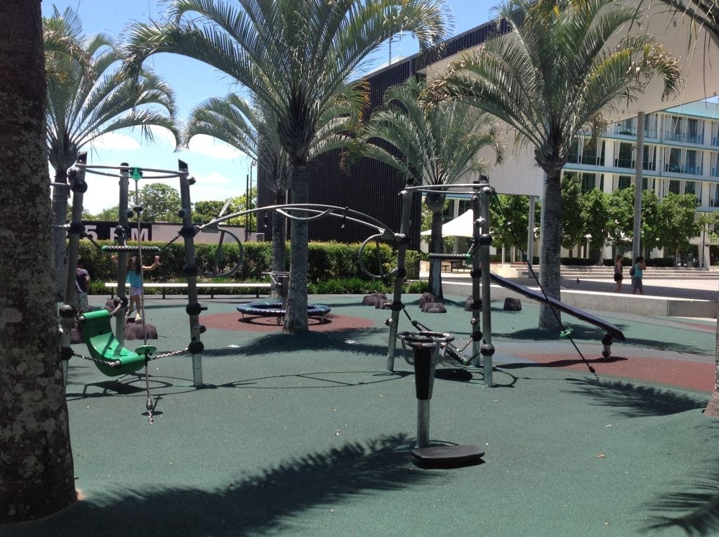 The playground outside Caboolture Hub - visit on the Caboolture train line