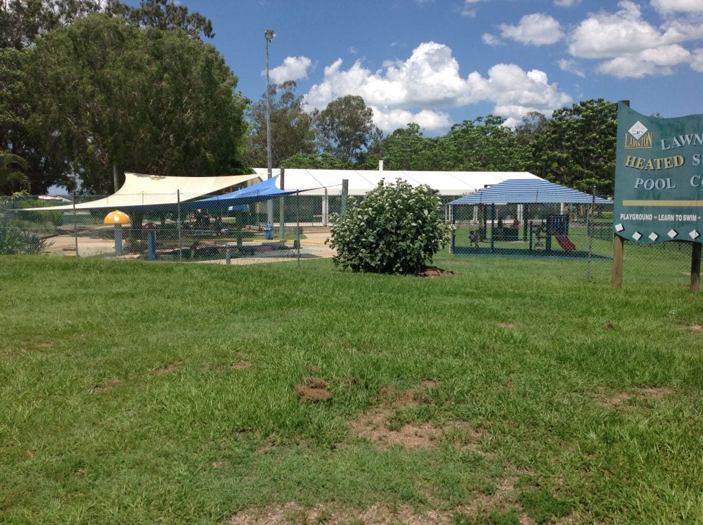 Lawnton swimming pool complex - visit from the Caboolture train line