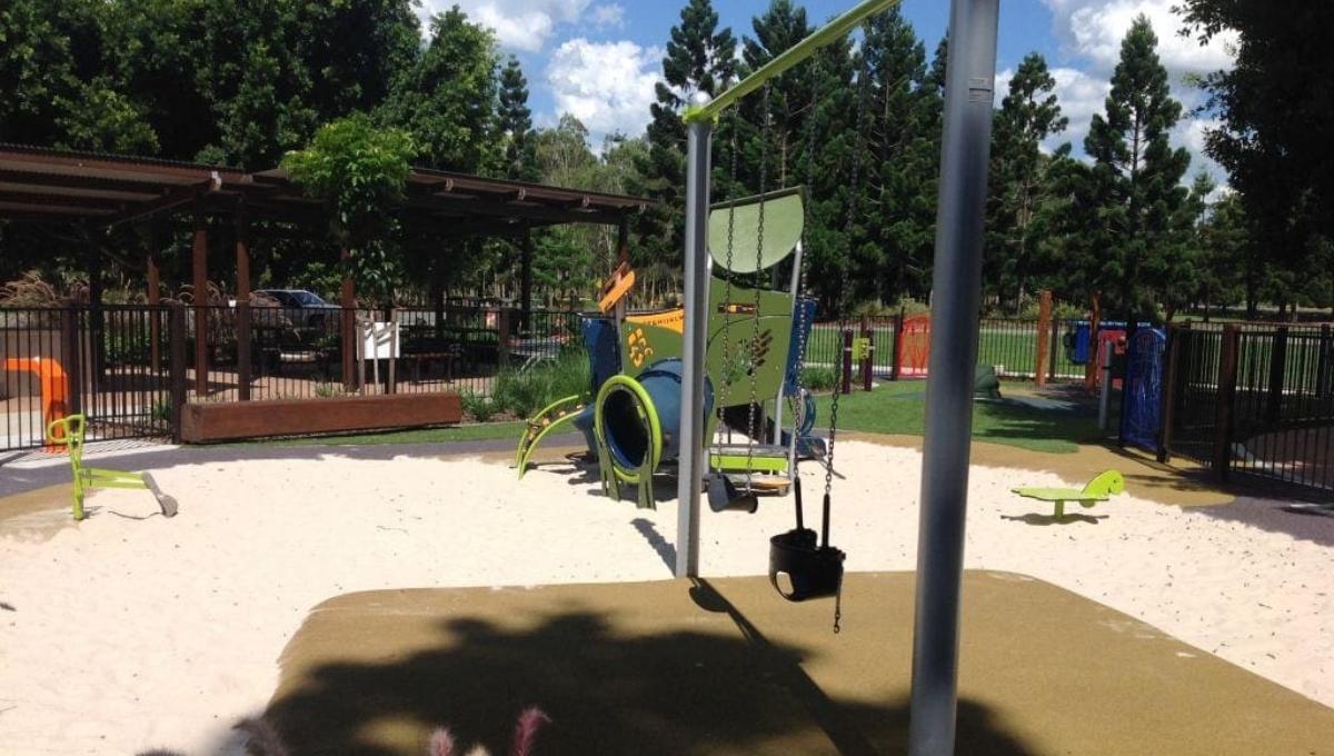 The playground at Pine Rivers Park - visit from the Caboolture train line