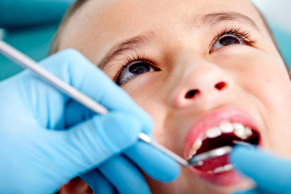 A child having dental treatment