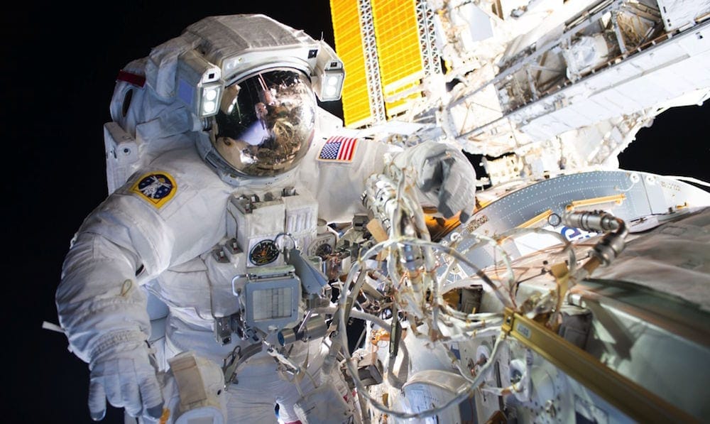 Spacewalker Outside International Space Station