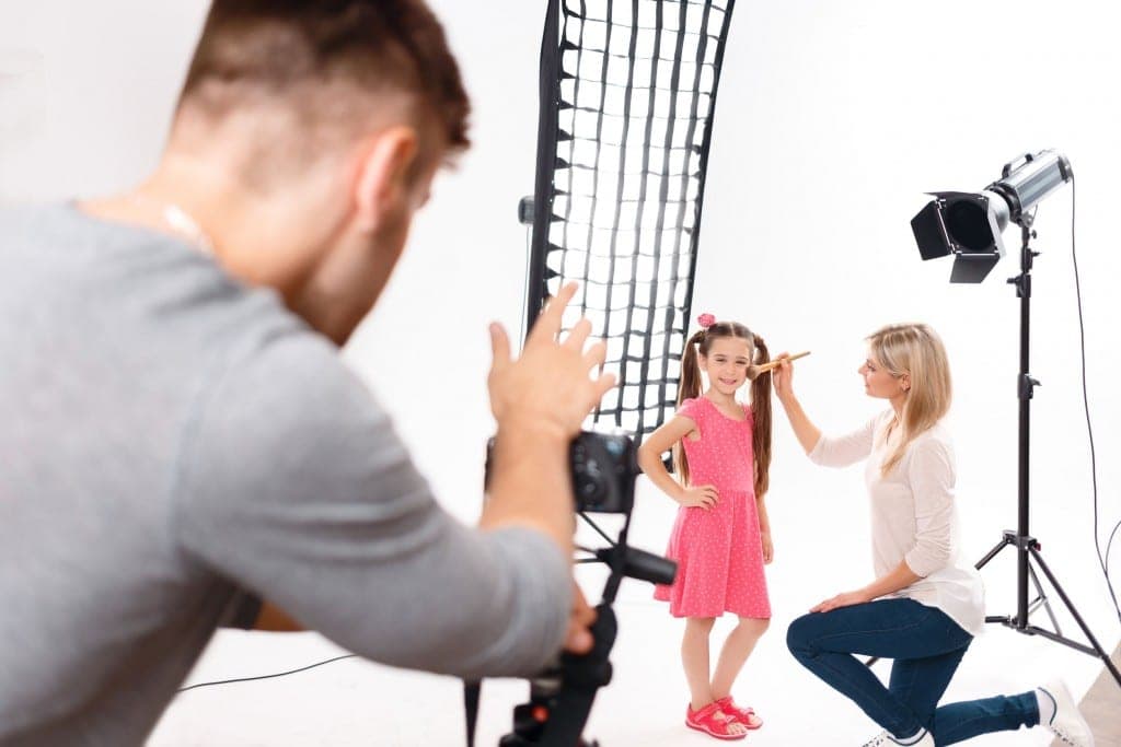 featured image, young girl on film set
