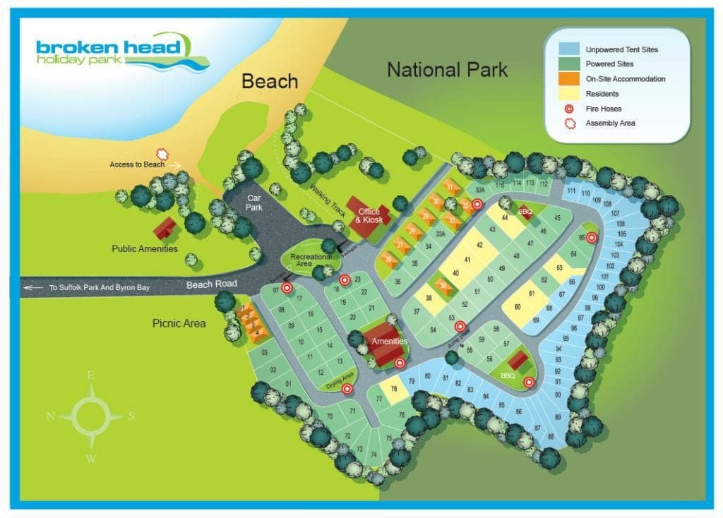 Broken Head Holiday Park map