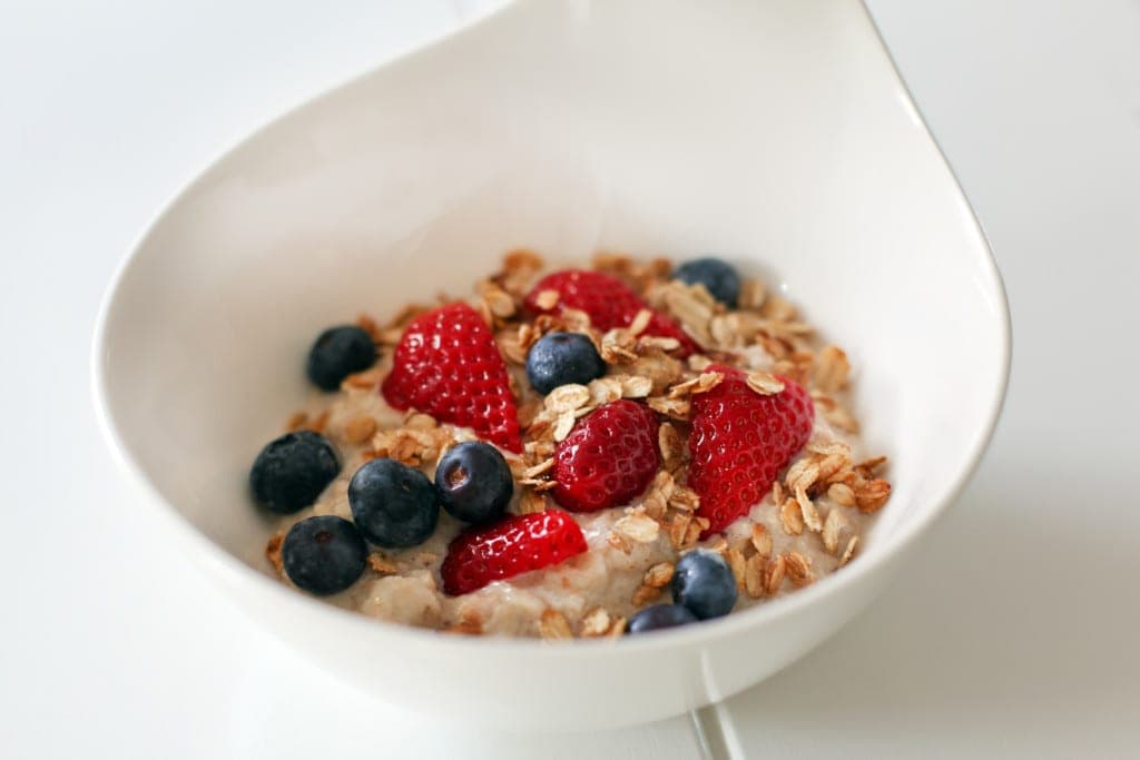 healthy breakfasts Healthy muesli with several fruits and berries