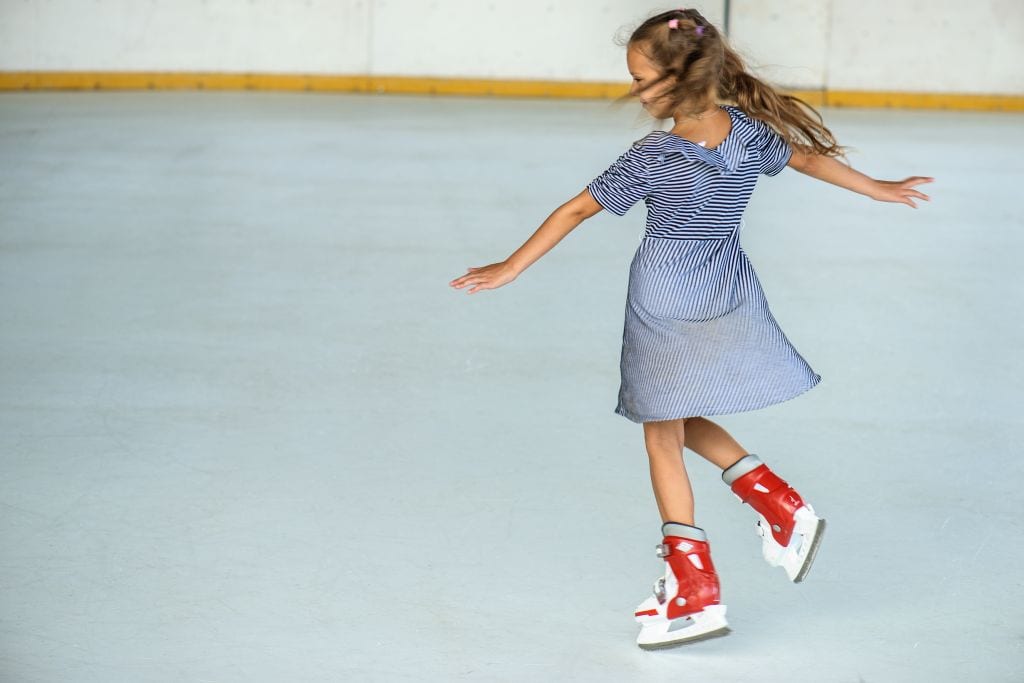 Little girl ice skating Gold Coast