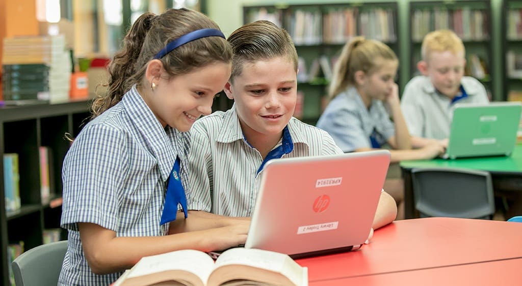 naplan online kids in library