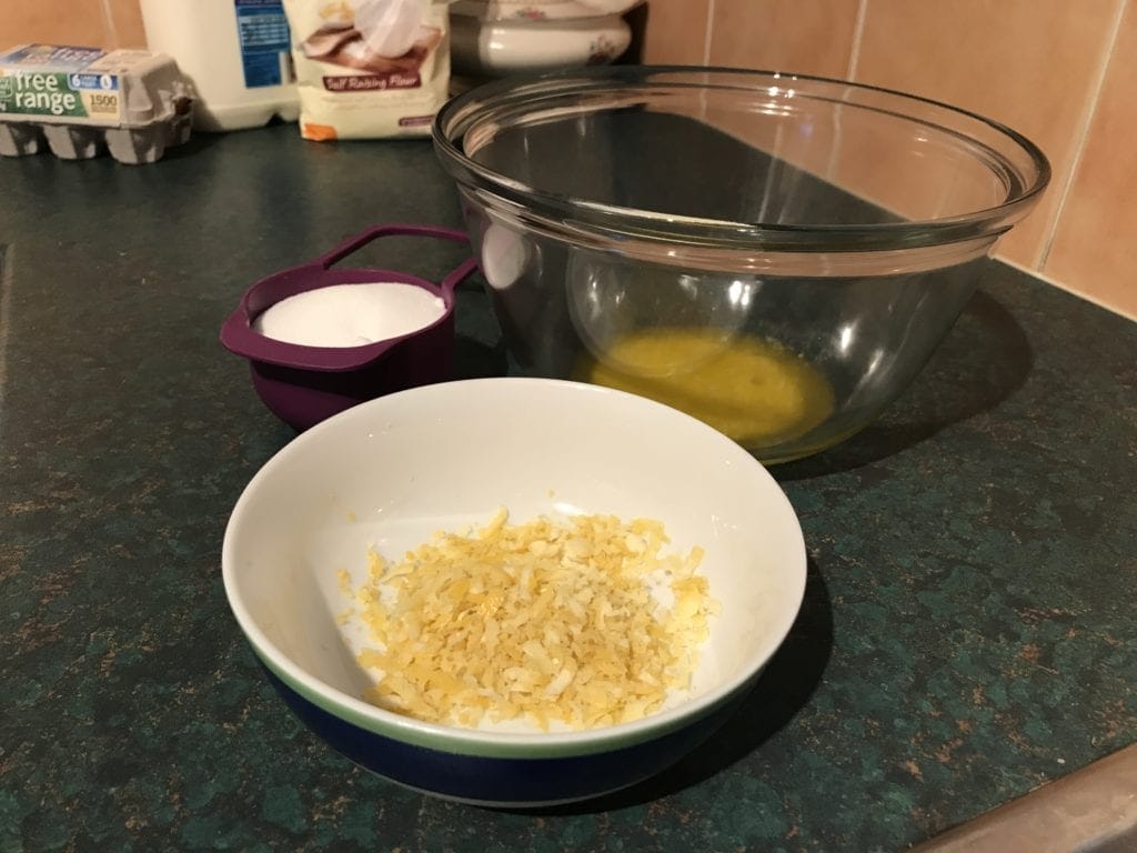 self saucing lemon pudding mixing