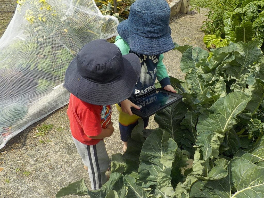 using technology with children garden