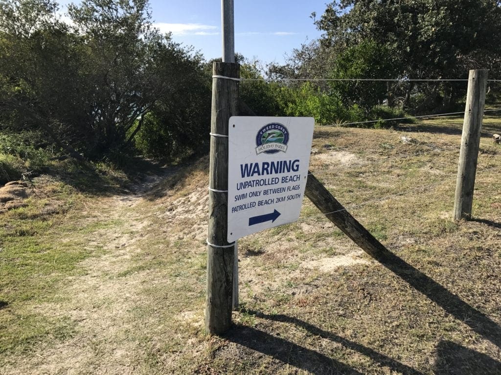 kingscliff north holiday park beach entrance