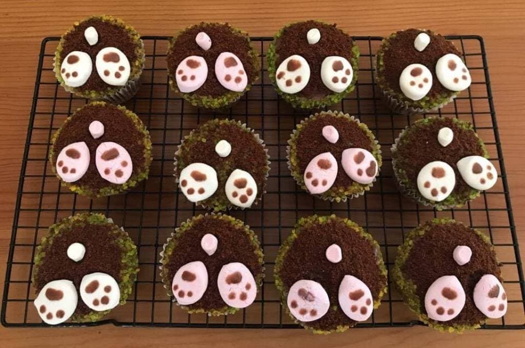 Bunny Down a Hole Mini Carrot Cakes for Easter