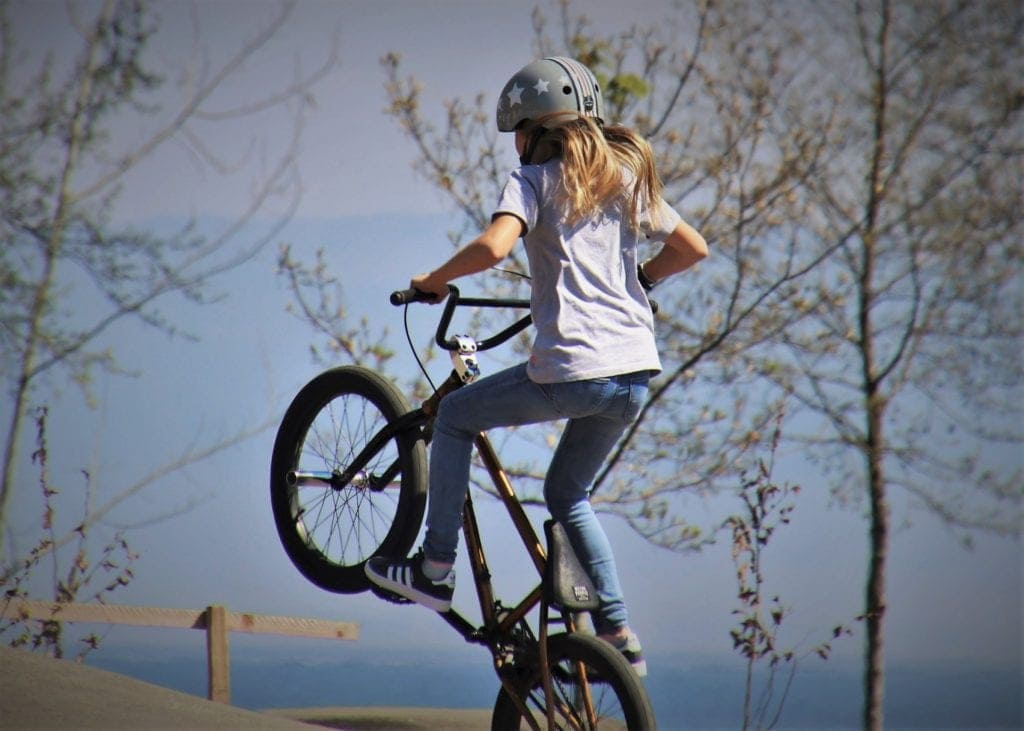 Girl BMX rider