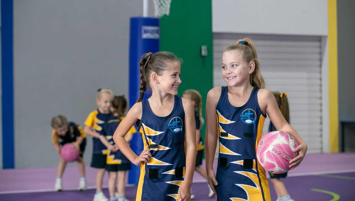 Girls playing sport at Faith Lutheran College