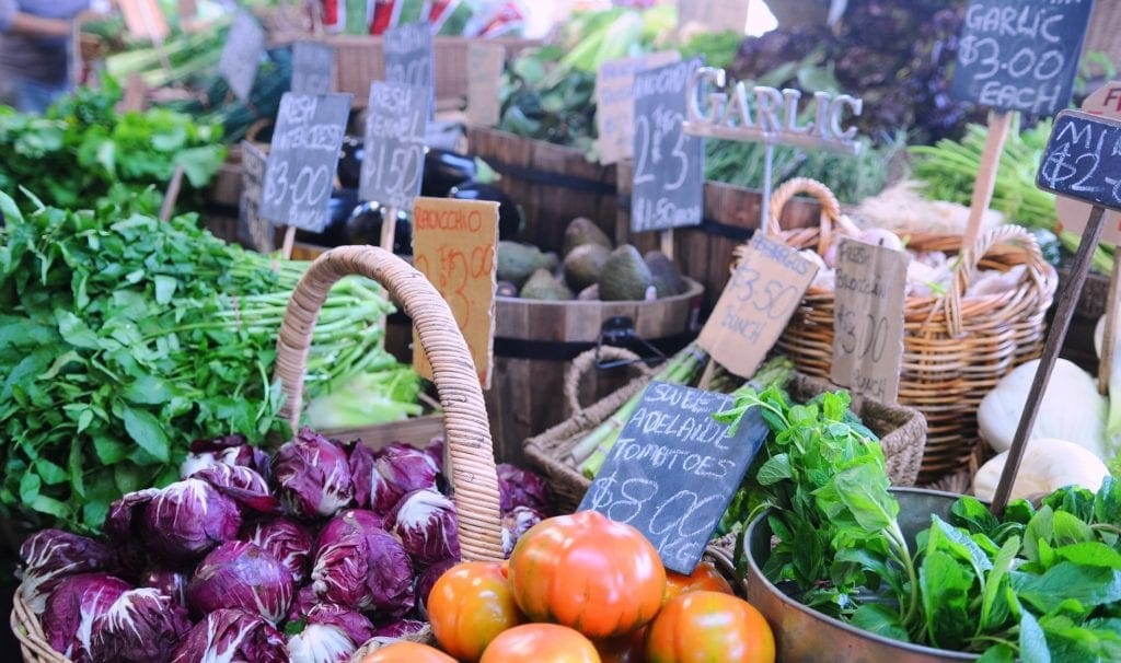 Market fresh fruit and vegetables