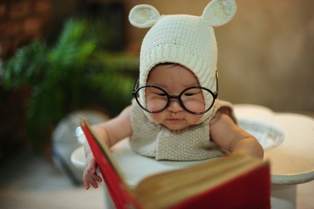 Clever baby reading