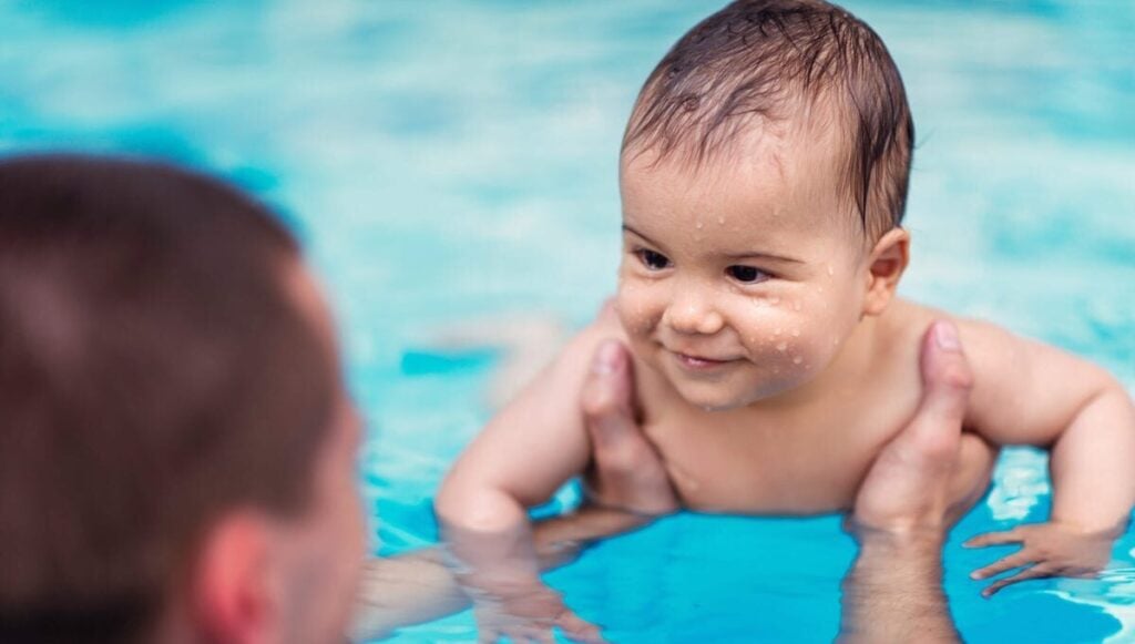 learning to swim from an early age