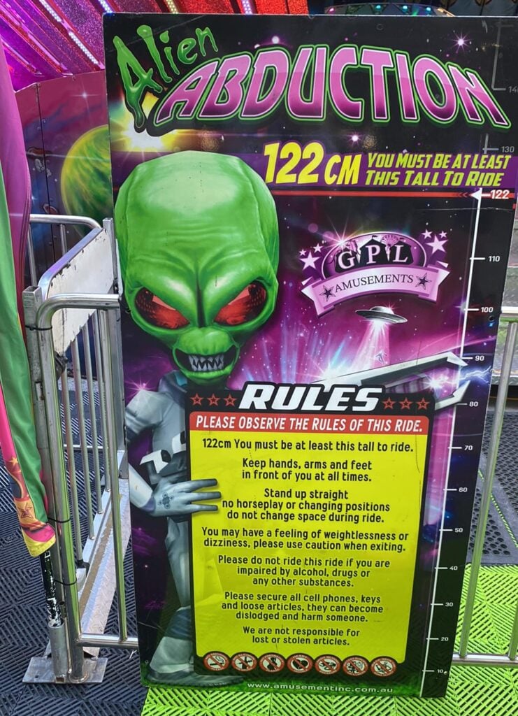 Alien Abduction Ekka rides info