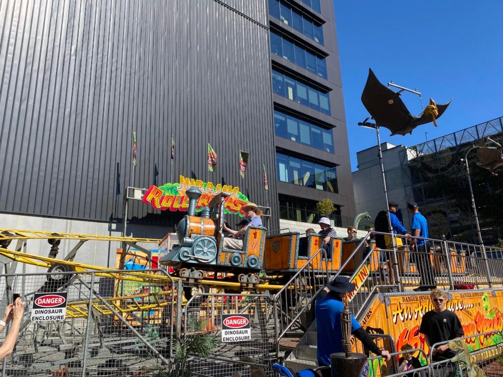 Jurassic Coaster kids ride at the Ekka