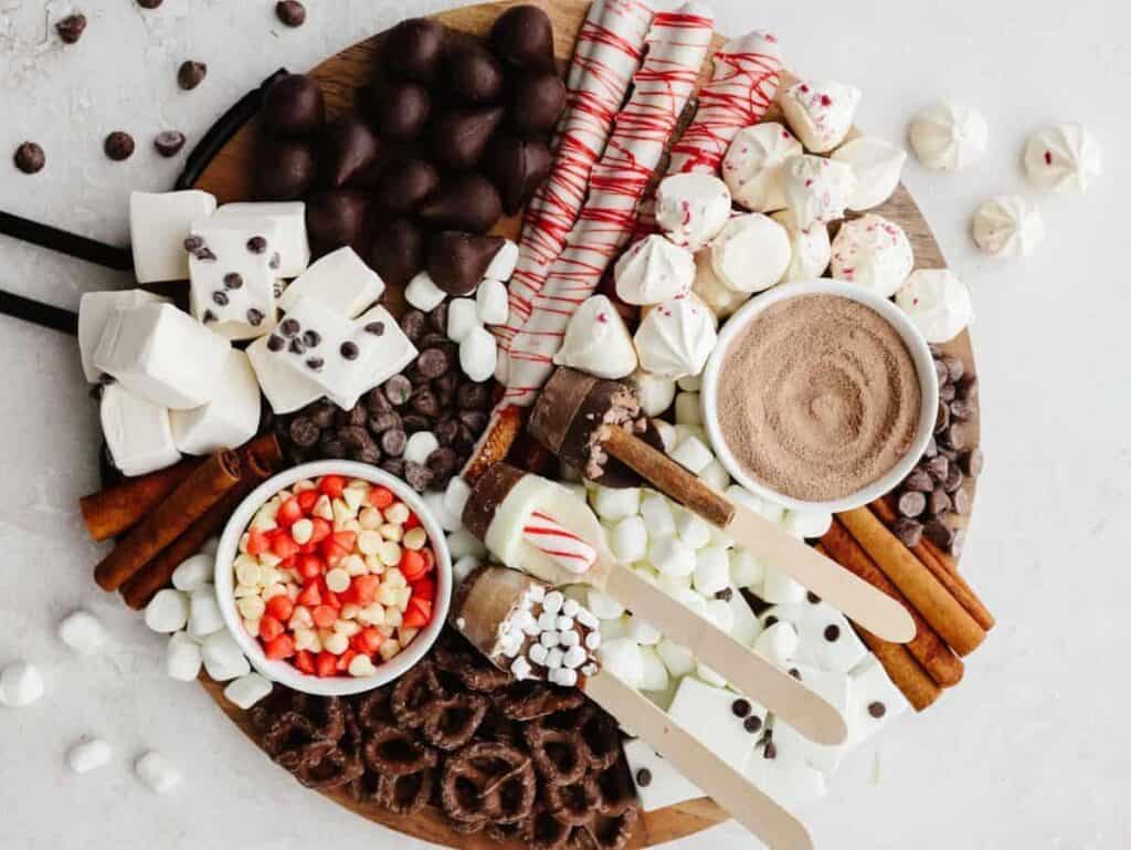 Decadent chocolate hot cocoa board inspiration