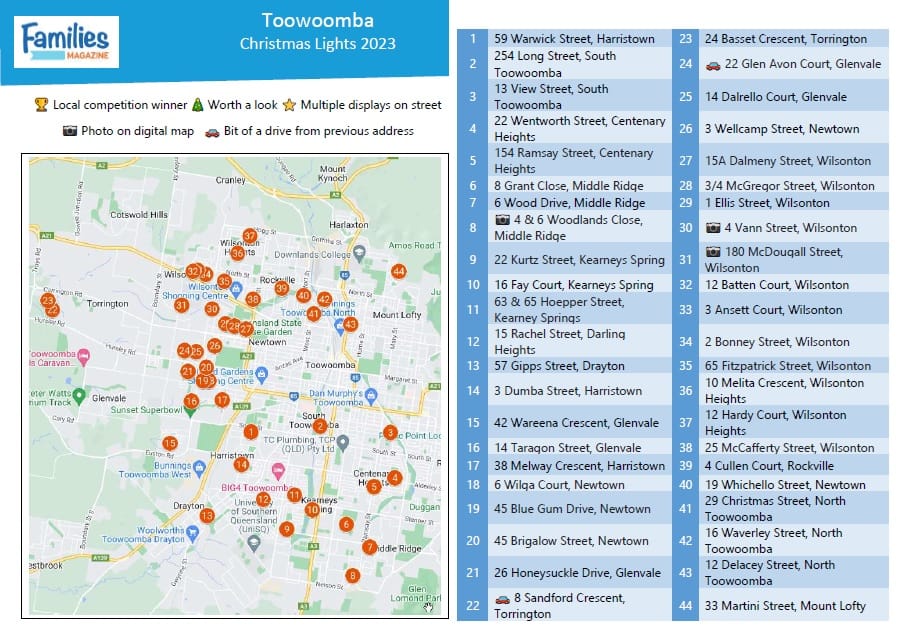 Christmas Lights Toowoomba 2024: Lists & Route Maps