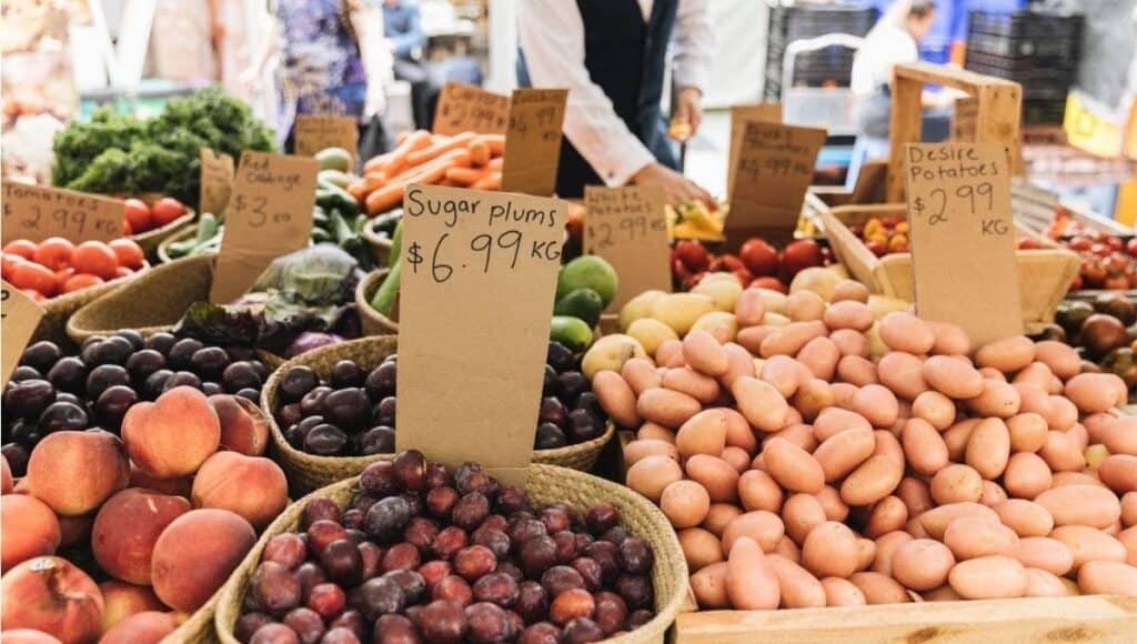 Fresh fruit and veg at a market stall