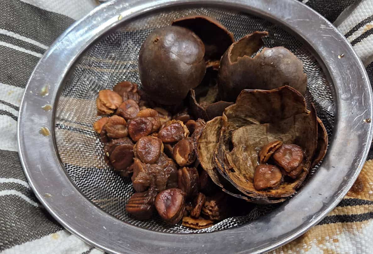 Strain the monk fruit through a tea towel