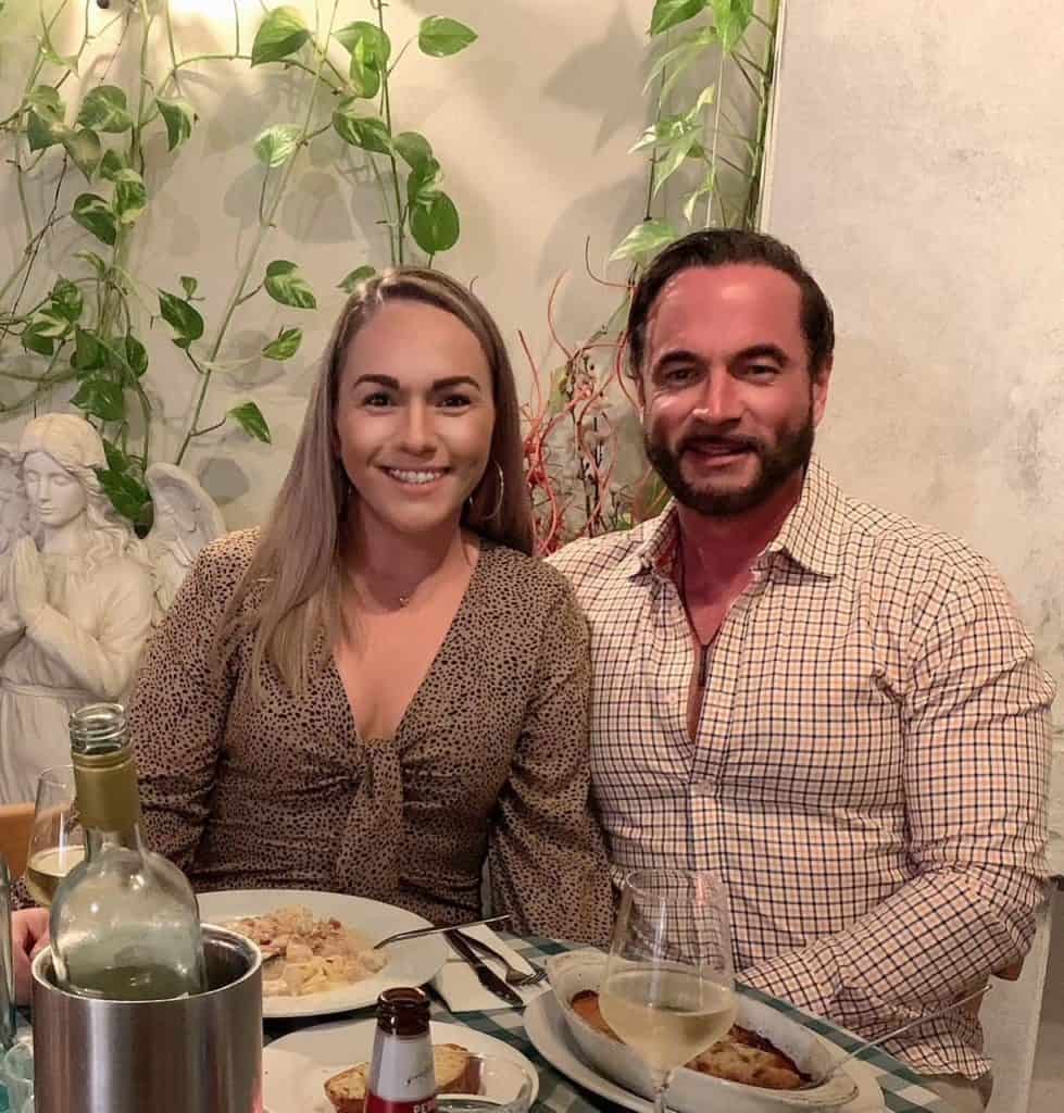 Carly and Steve enjoying dinner together – Brisbane Kinship Carers supported by Anglicare SQ.