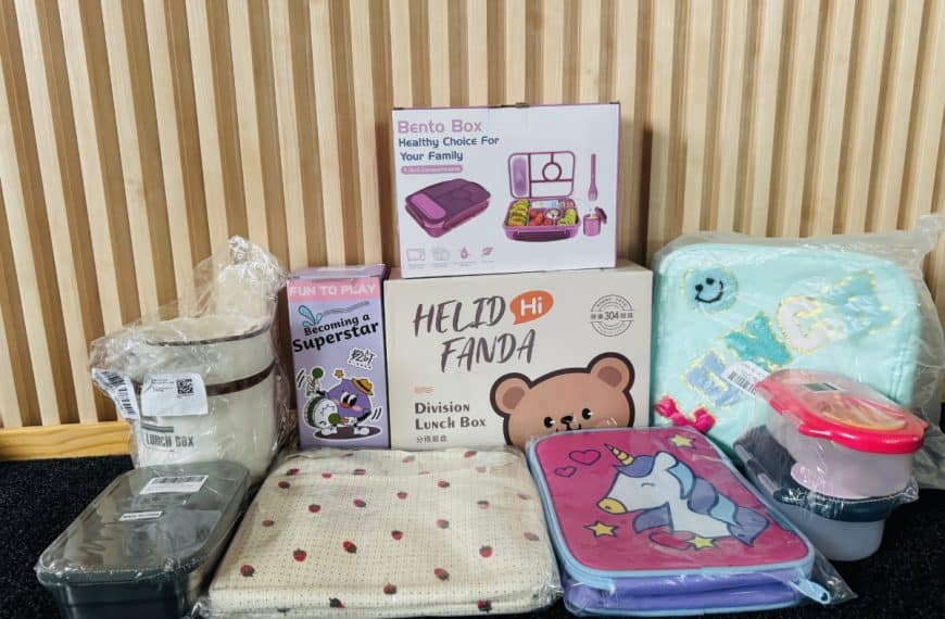 A variety of lunch boxes including bento boxes, insulated bags, kids’ unicorn lunch bag and stackable containers, perfect for school, work and family day trips.