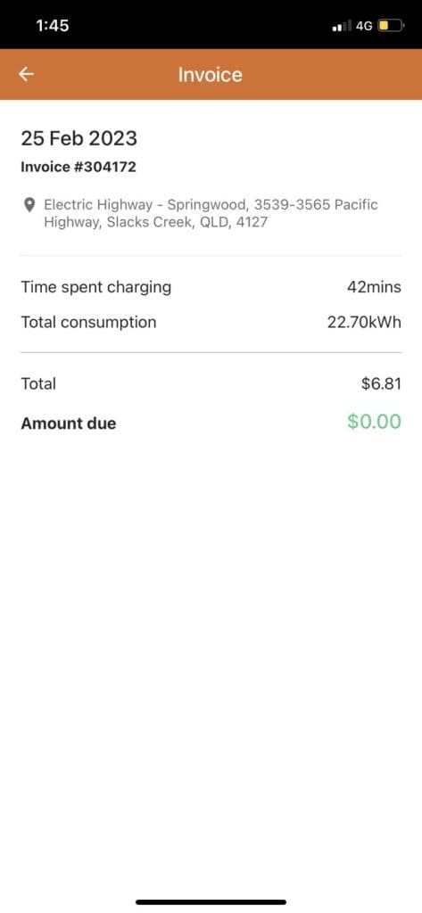 Cost of charging