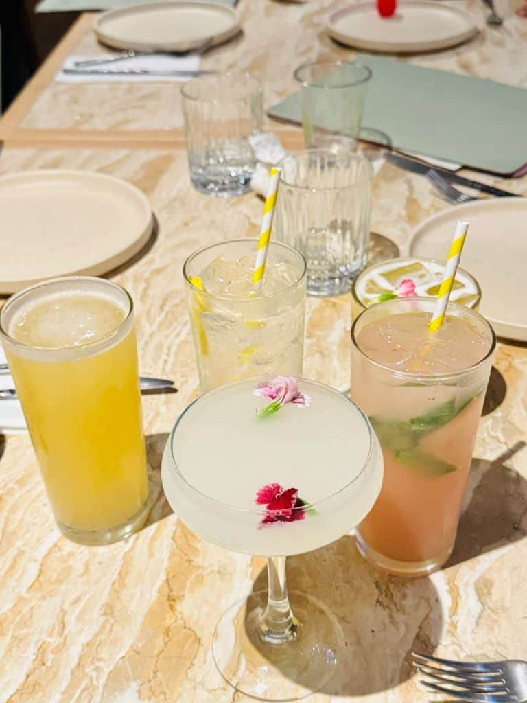 Drinks at our table at Mulga Bill’s in Brisbane as we settled in for dinner