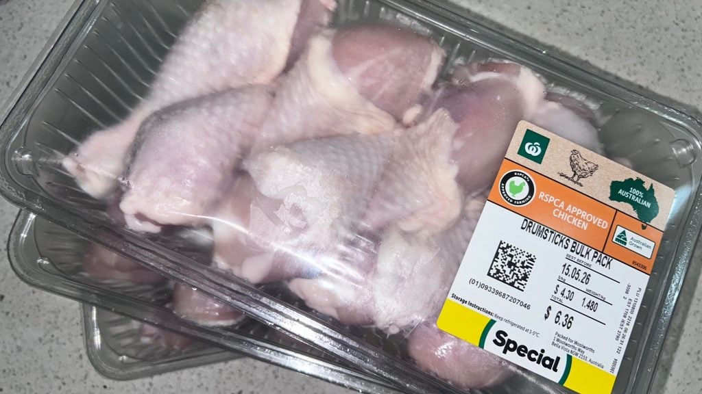 Chicken drumsticks from Woolworths on special